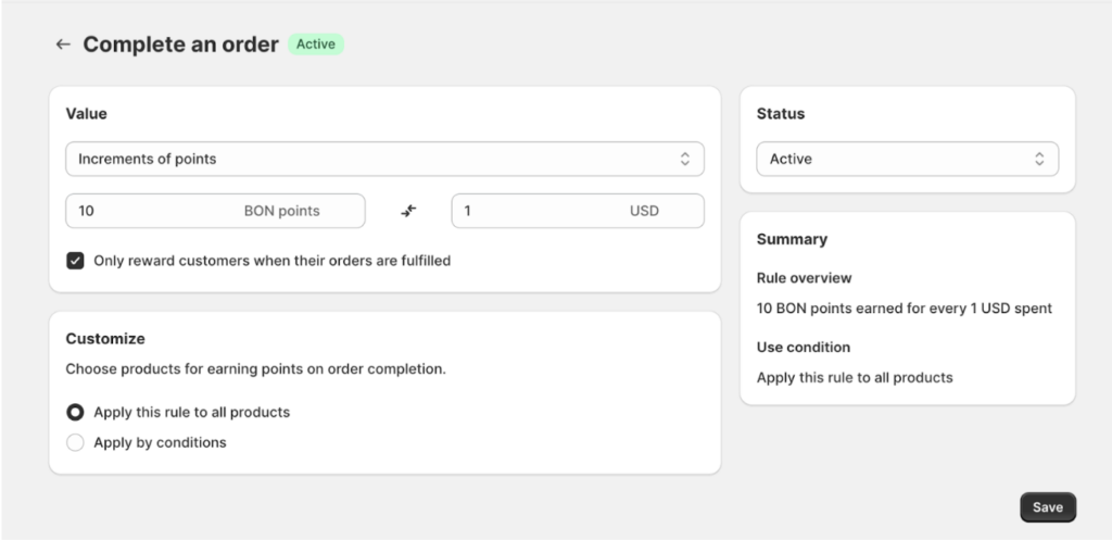 Complete an order setting