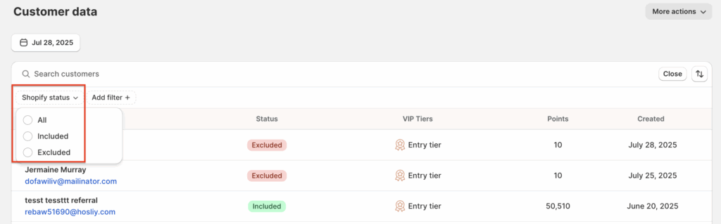 Shopify status