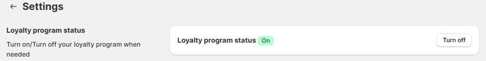 Loyalty program status