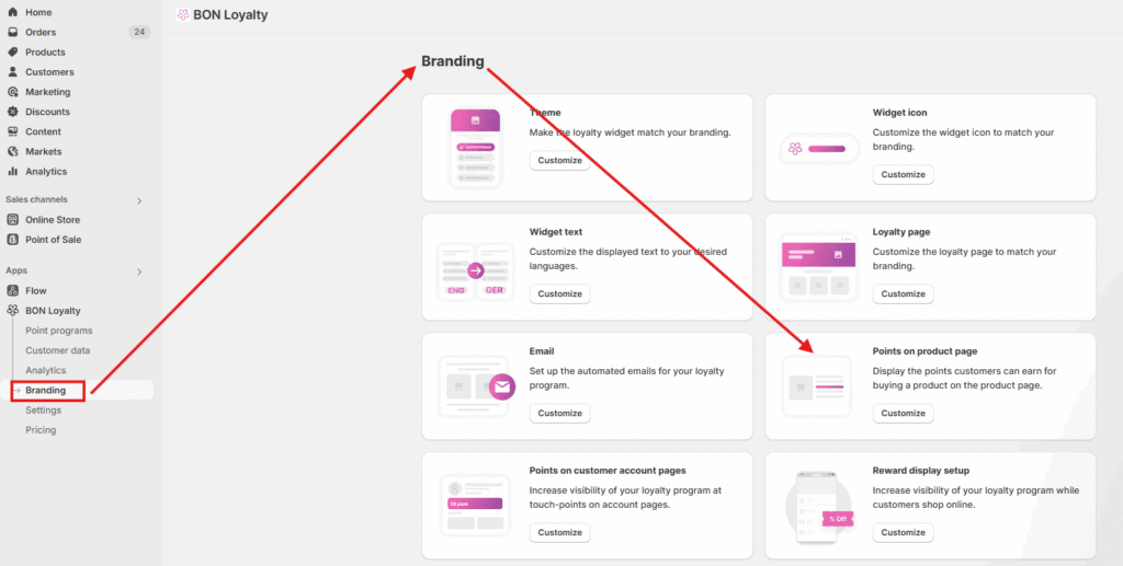 Points on Product page