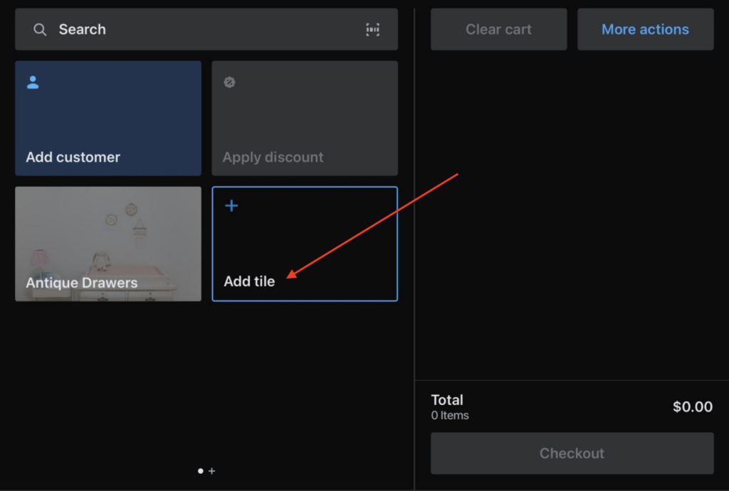 Shopify POS > Add tile