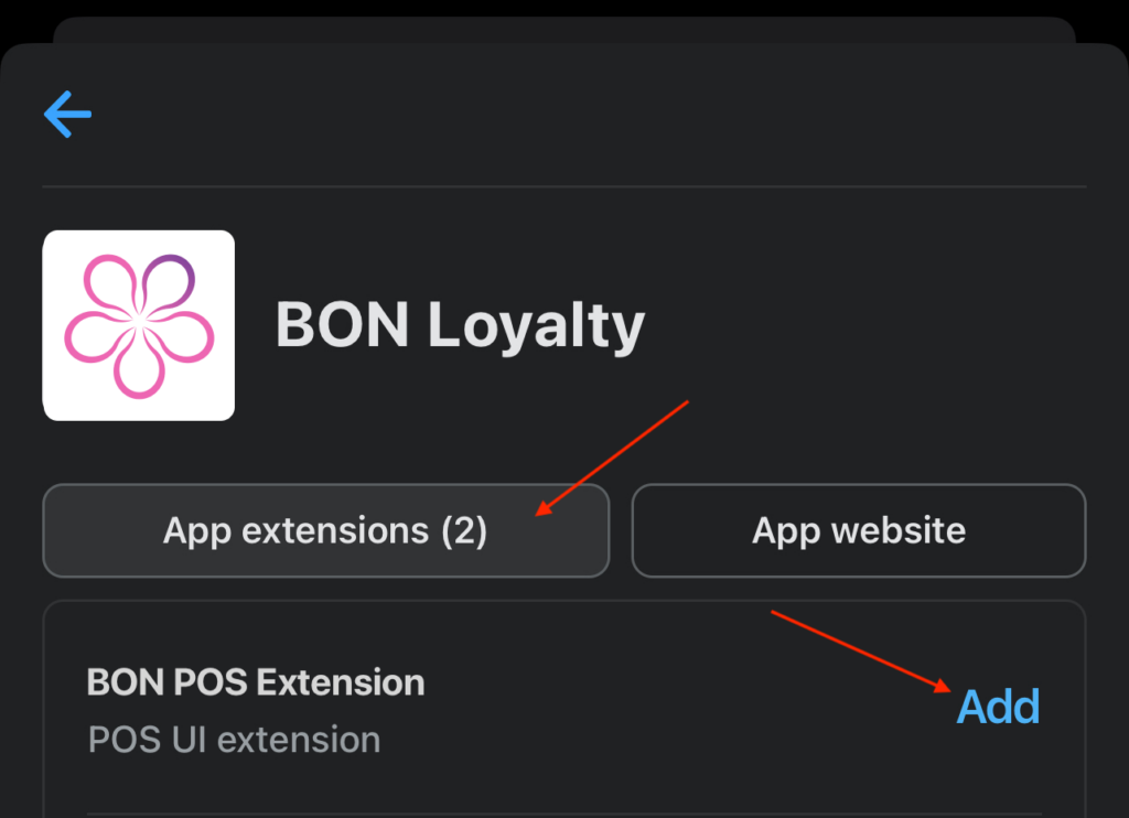 App extensions > POS Ui Extension