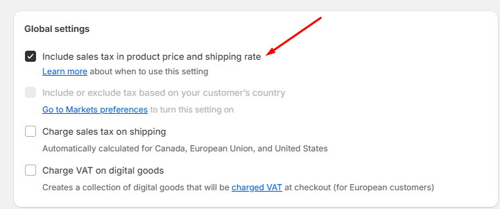 include tax in shopify