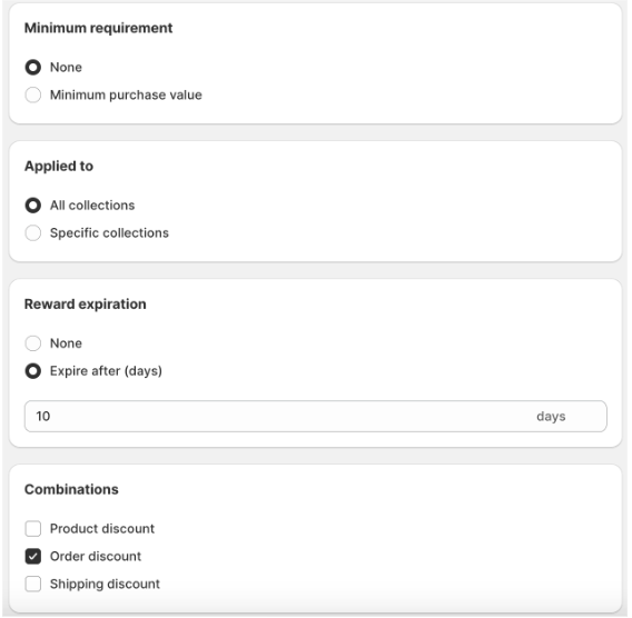 Additional conditions for percentage