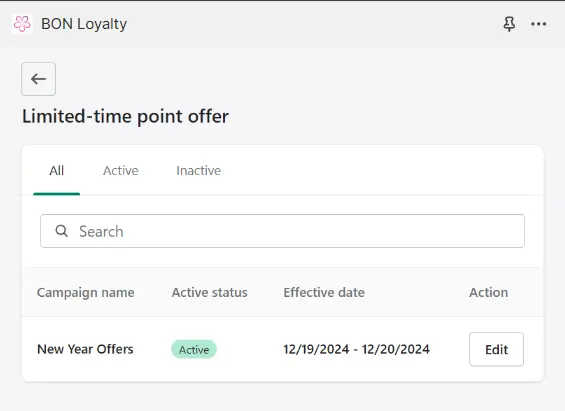 BON Loyalty Limited-time offers screenshot