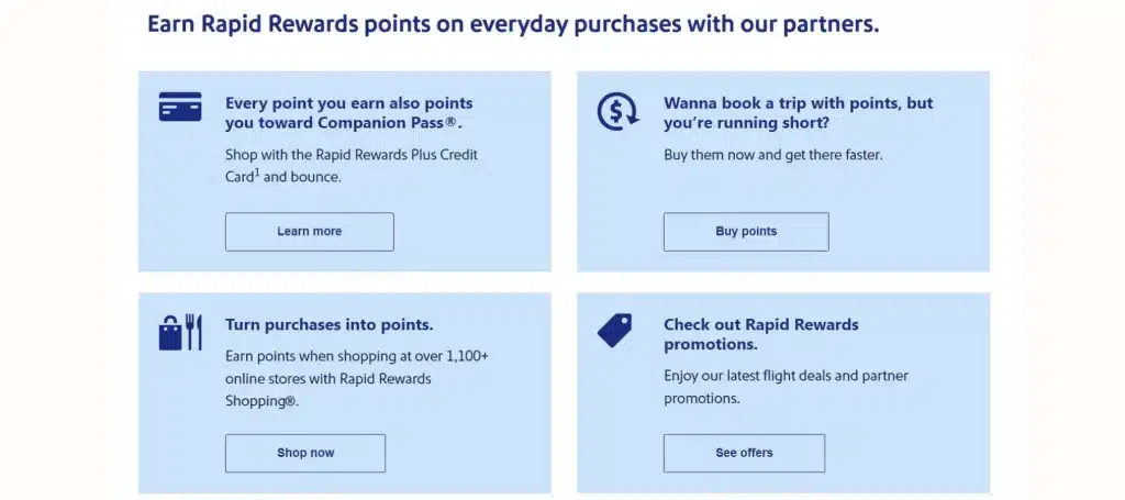 Way to earn Rapid Rewards's points