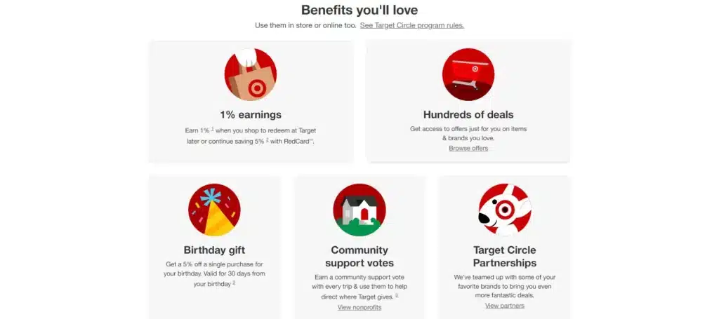 Target Circle Rewards's benefits