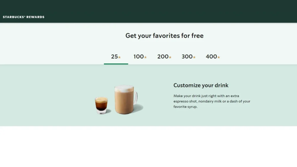 Starbucks Rewards provides personalized rewards and incentives.
