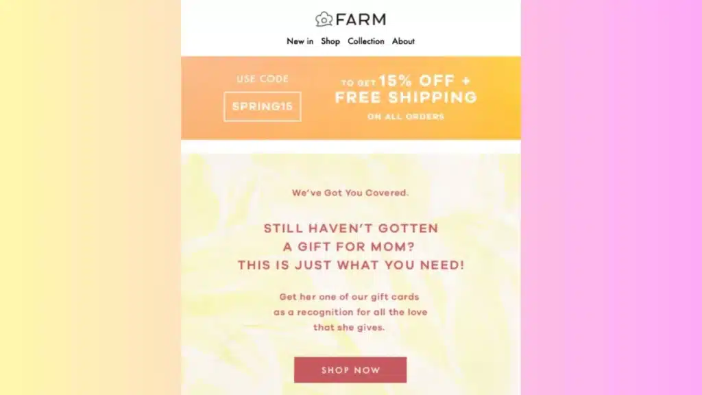 FARM Rio’s Mother's Day email