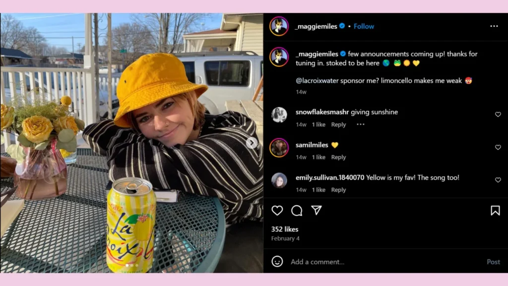 Instagram post La Croix collaborates with micro-influencers.
