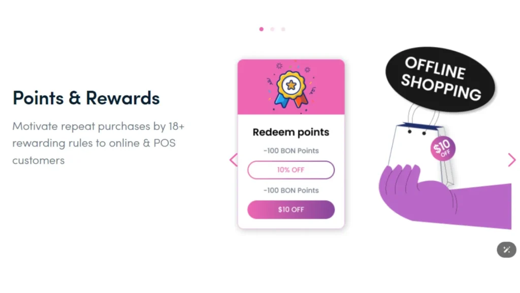 Rewards option with the BON Loyalty app