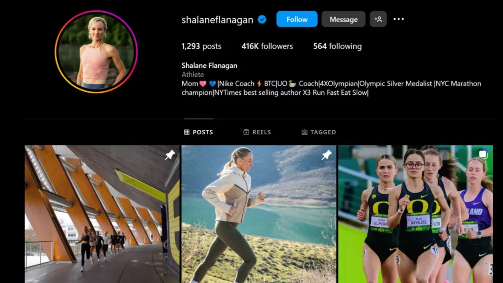 The marathoner Shalane Flanagan’s Instagram