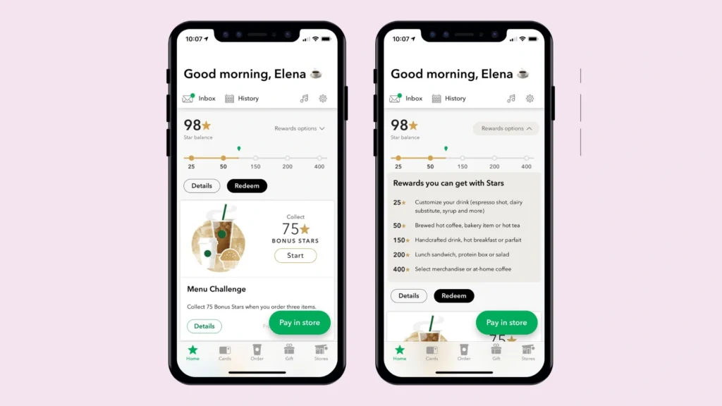 Track points through the Starbucks app