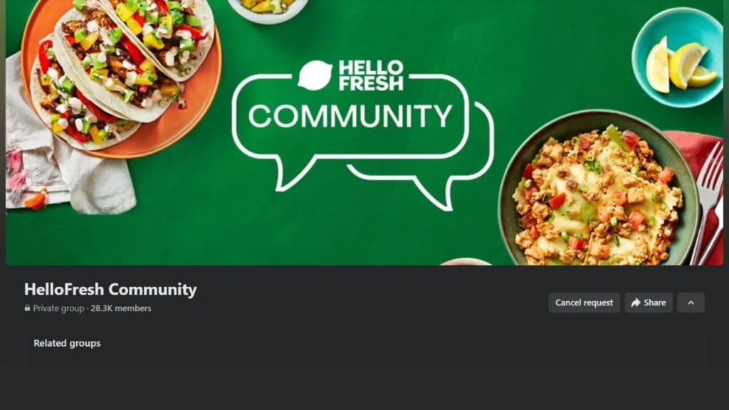 HelloFresh community on Facebook