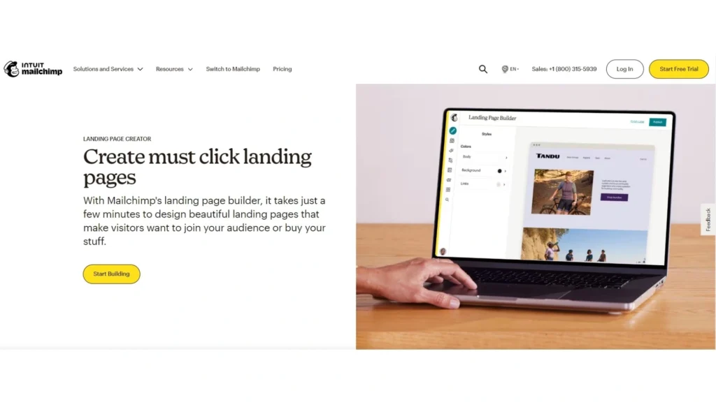 Mailchimp's website