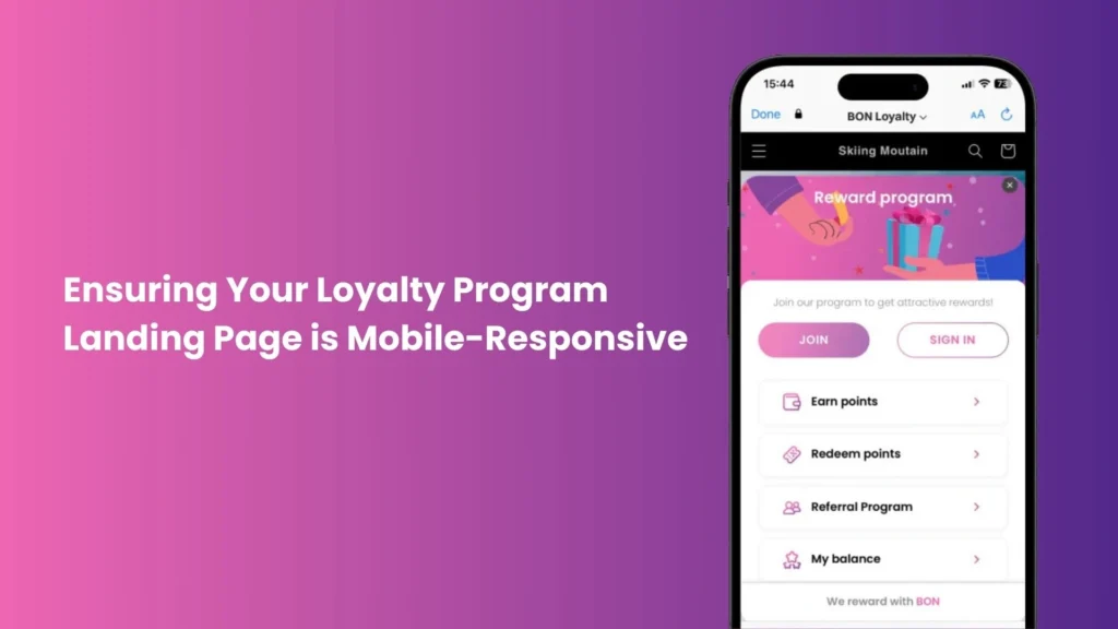 Mobile-friendly loyalty program powered by BON Loyalty. 