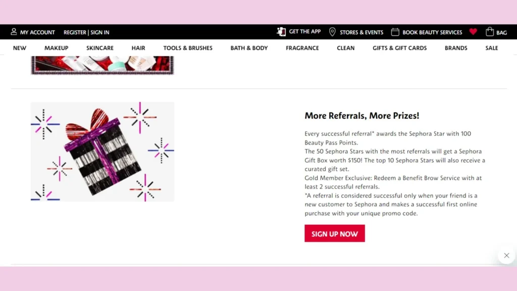 Sephora Singapore’s referral program.