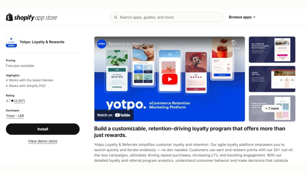 Yotpo Loyalty on Shopify App Store