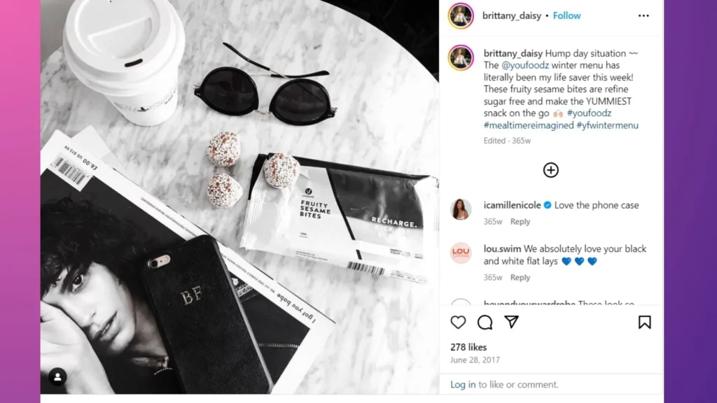 Example of influencer marketing