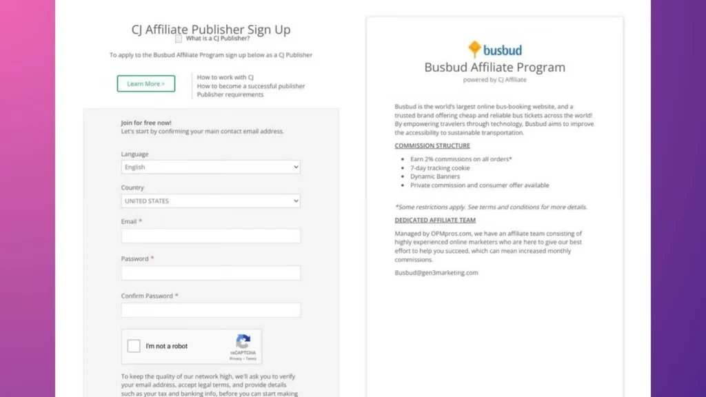 Busbud affiliate program.