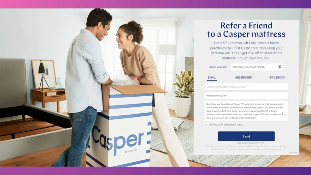 Casper’s referral program.