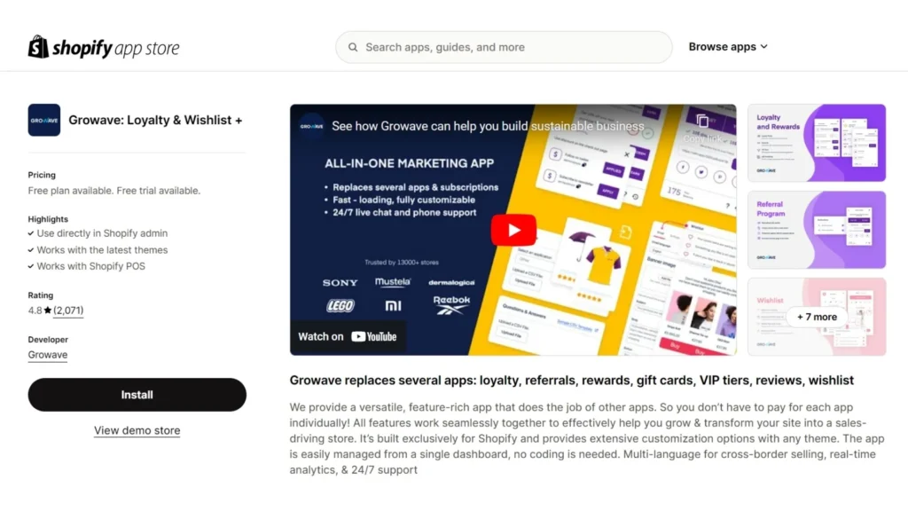 Growave Rewards on the Shopify App Store.