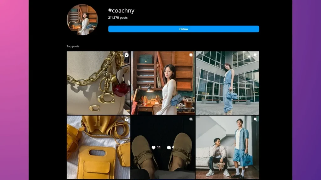 Hashtag coachny on Instagram - fashion loyalty programs