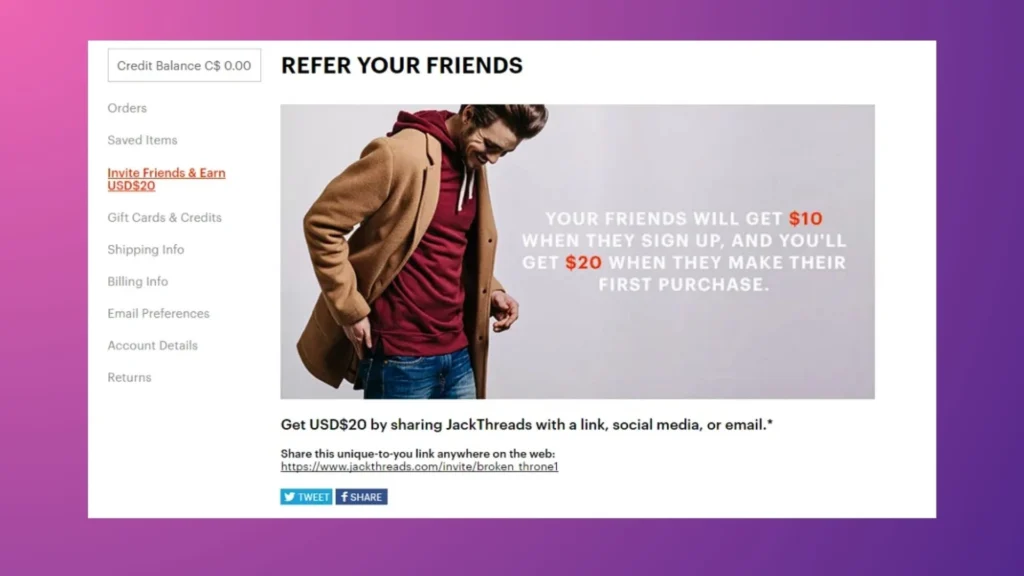 JackThreads' program.