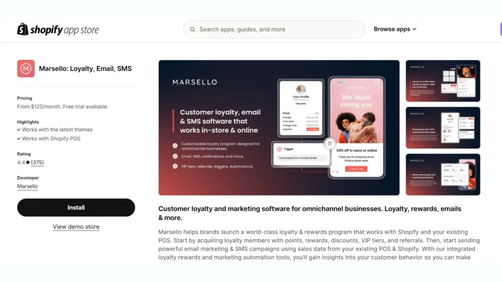 Marsello on the Shopify App Store.