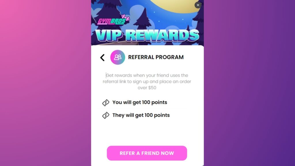 Referral program powered by BON Loyalty app.
