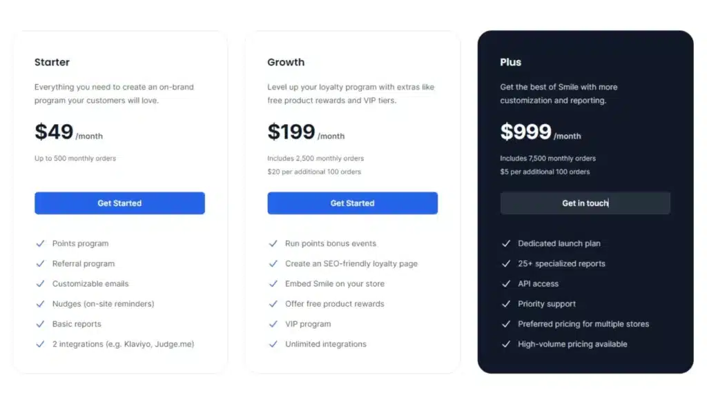 Smile.io Loyalty’s pricing