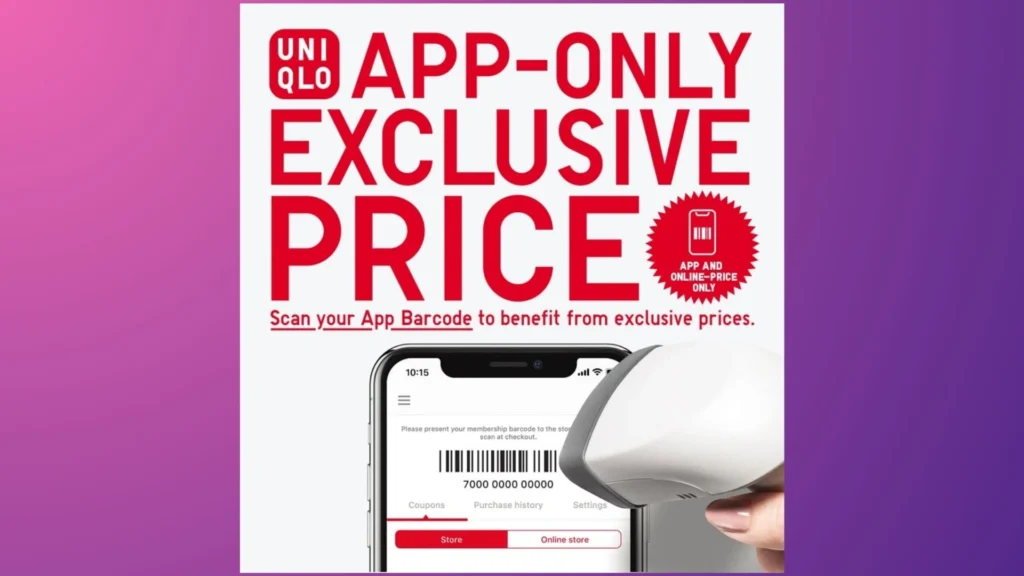 Features of Uniqlo Membership app barcode scanning - fashion loyalty programs