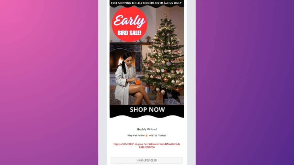 My Minimo’s early deals email.