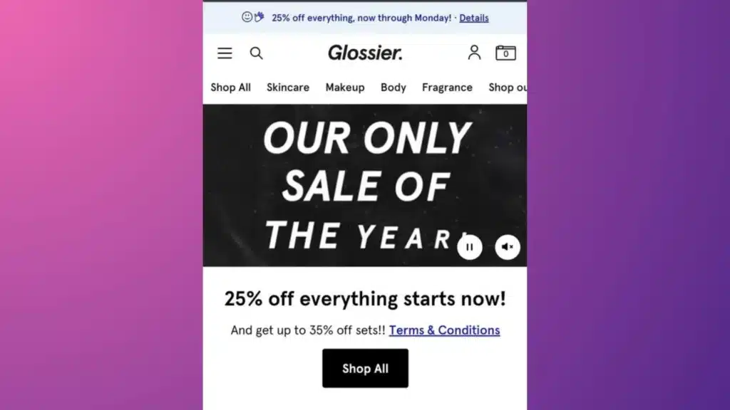 Glossier email marketing