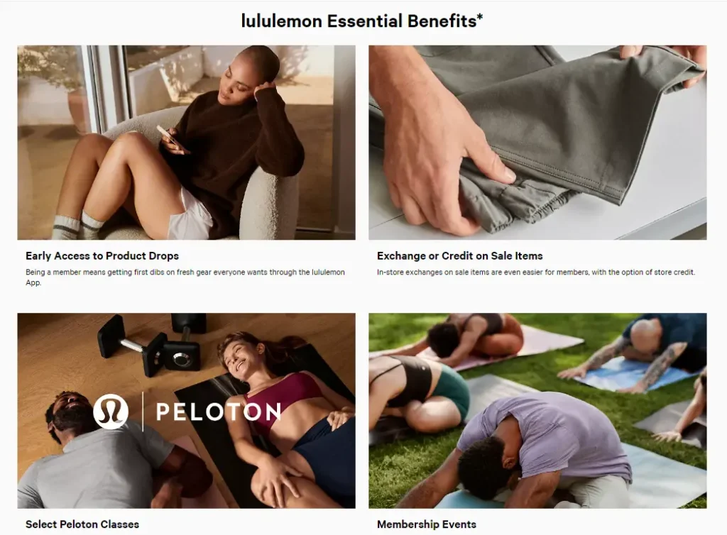 Lululemon membership page