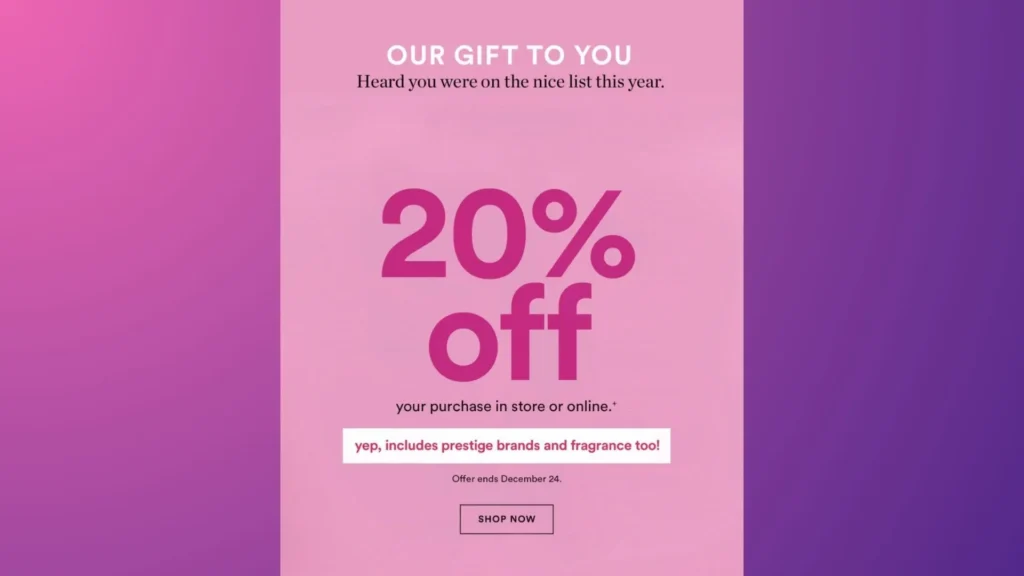 Ulta’s post-sale discounts email