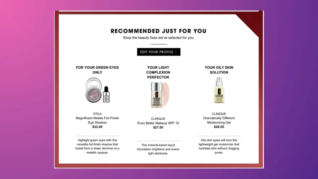 Sephora's personalized email