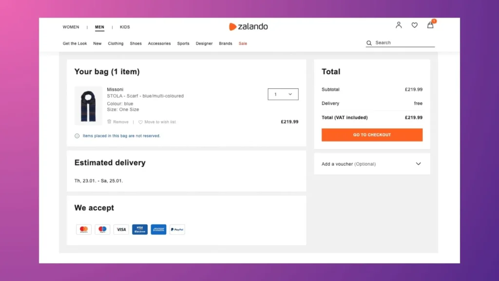 An example of the optimation checkout process.
