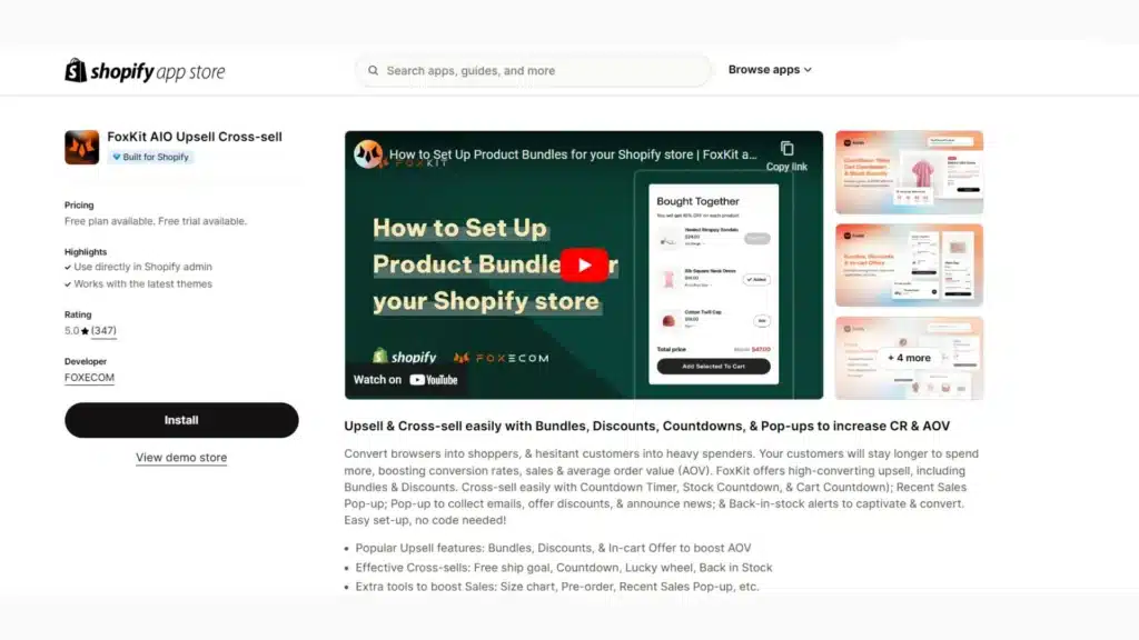 FoxKit app on the Shopify App Store.