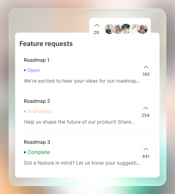 BON Loyalty feature requests and product roadmap interface