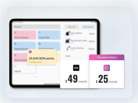 Pricing comparison between BON Loyalty and Rivo for Shopify POS loyalty programs